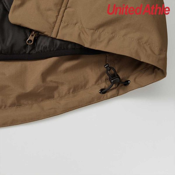 United Athle 7499 Windproof Hooded Jacket - Coyote Brown/Black