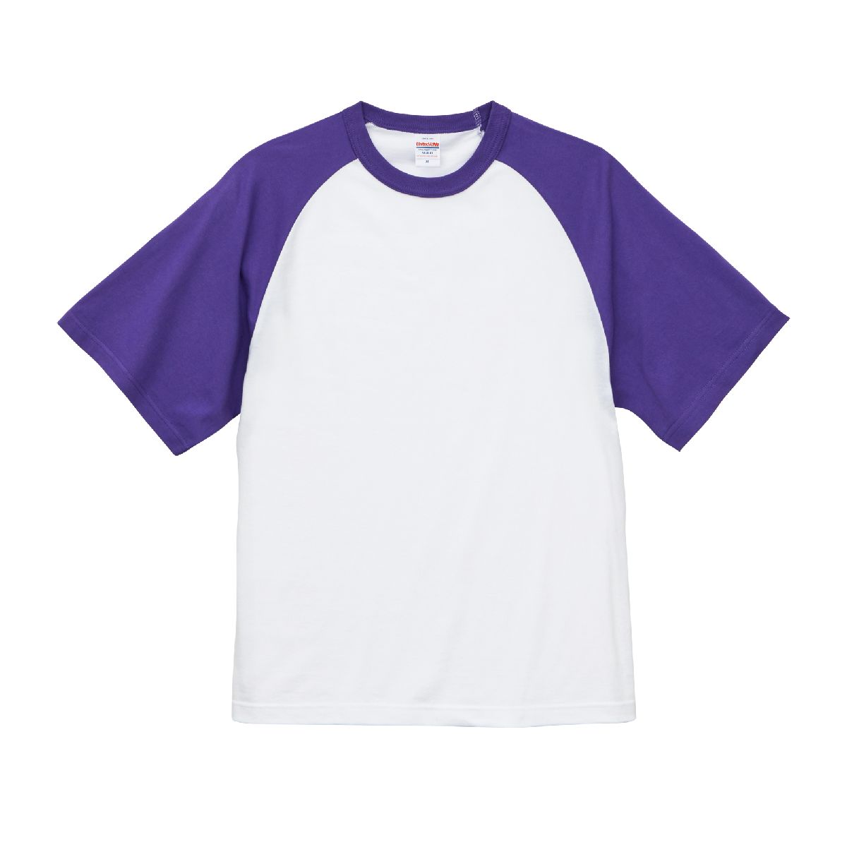 5041-01 Retro 5.6oz Raglan Sleeve T-Shirt 6 United Athle 5041-01 White/Violet Purple 1063 Size:XL