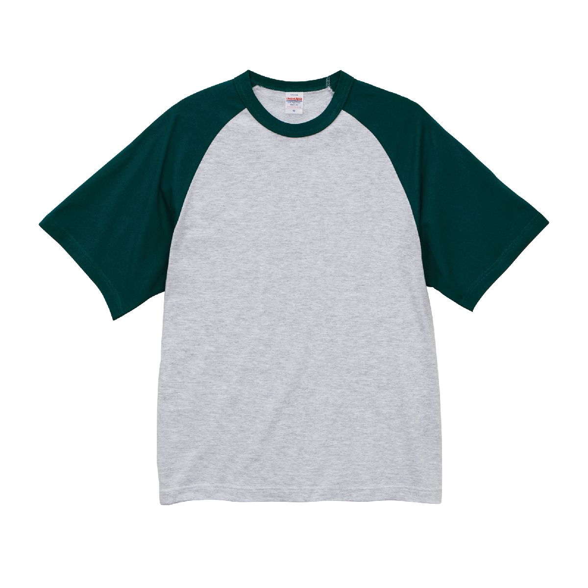5041-01 Retro 5.6oz Raglan Sleeve T-Shirt 2 United Athle 5041-01 Ash/Billiard Green 7939 Size:XL