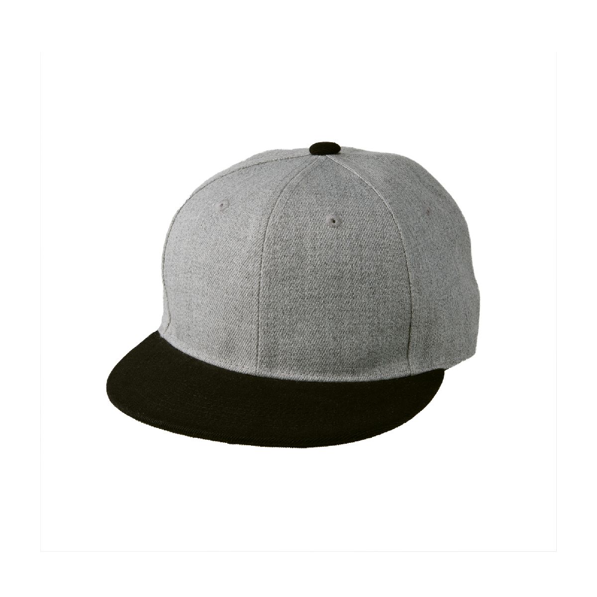 9664-01 Polyester Twill Flat Visor Snapback Cap 2 United Athle 9664-01 Heather Gray/Black 8802 Size:F