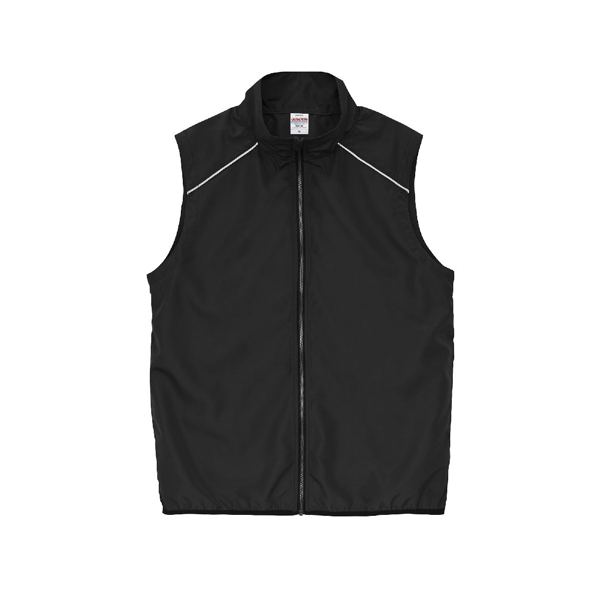 7082 Sustainable Recycled Polyester Reflector Stand Collar Vest 3 United Athle 7082-01 Black 0002 Size:2XL