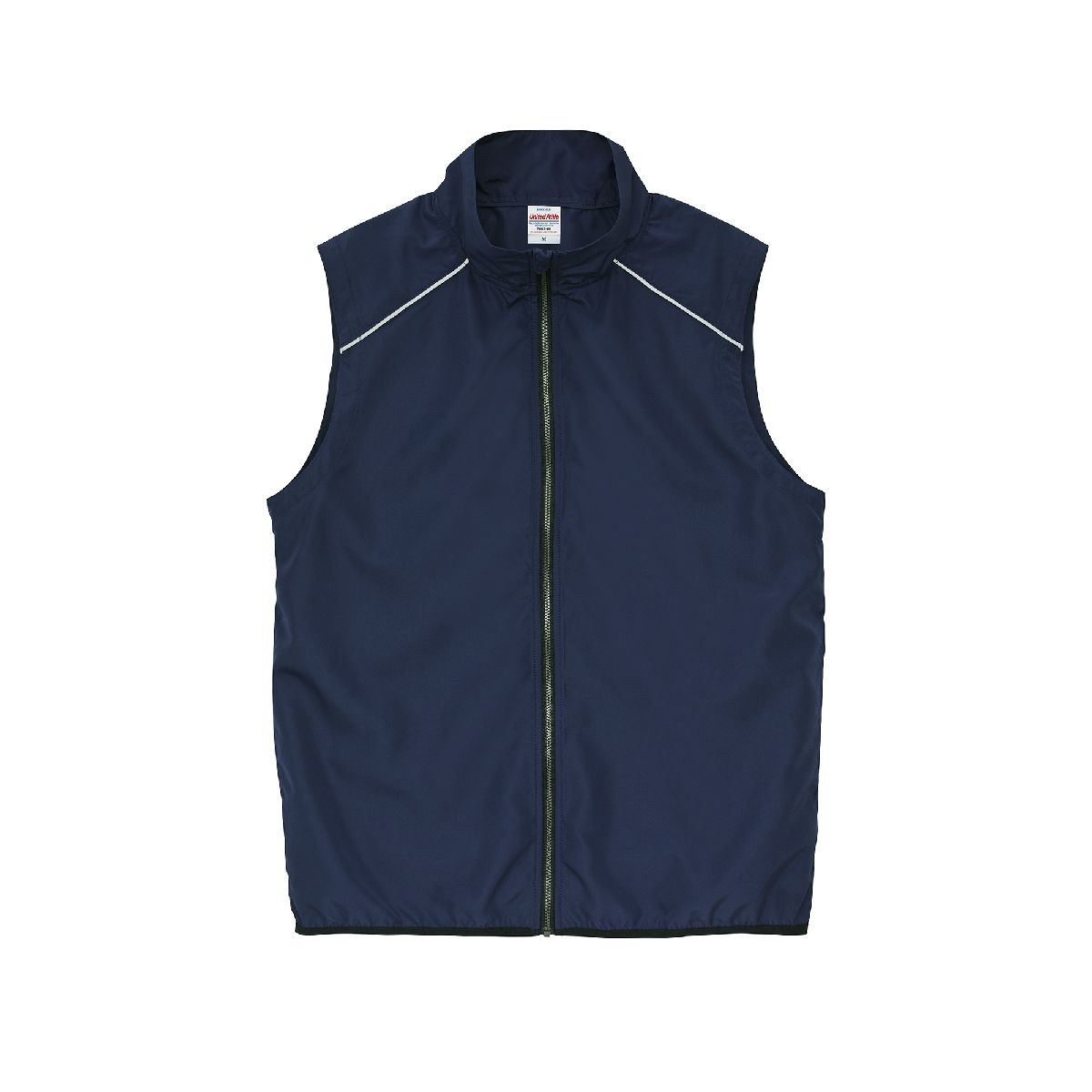 7082 Sustainable Recycled Polyester Reflector Stand Collar Vest 2 United Athle 7082-01 Navy 0086 Size:2XL