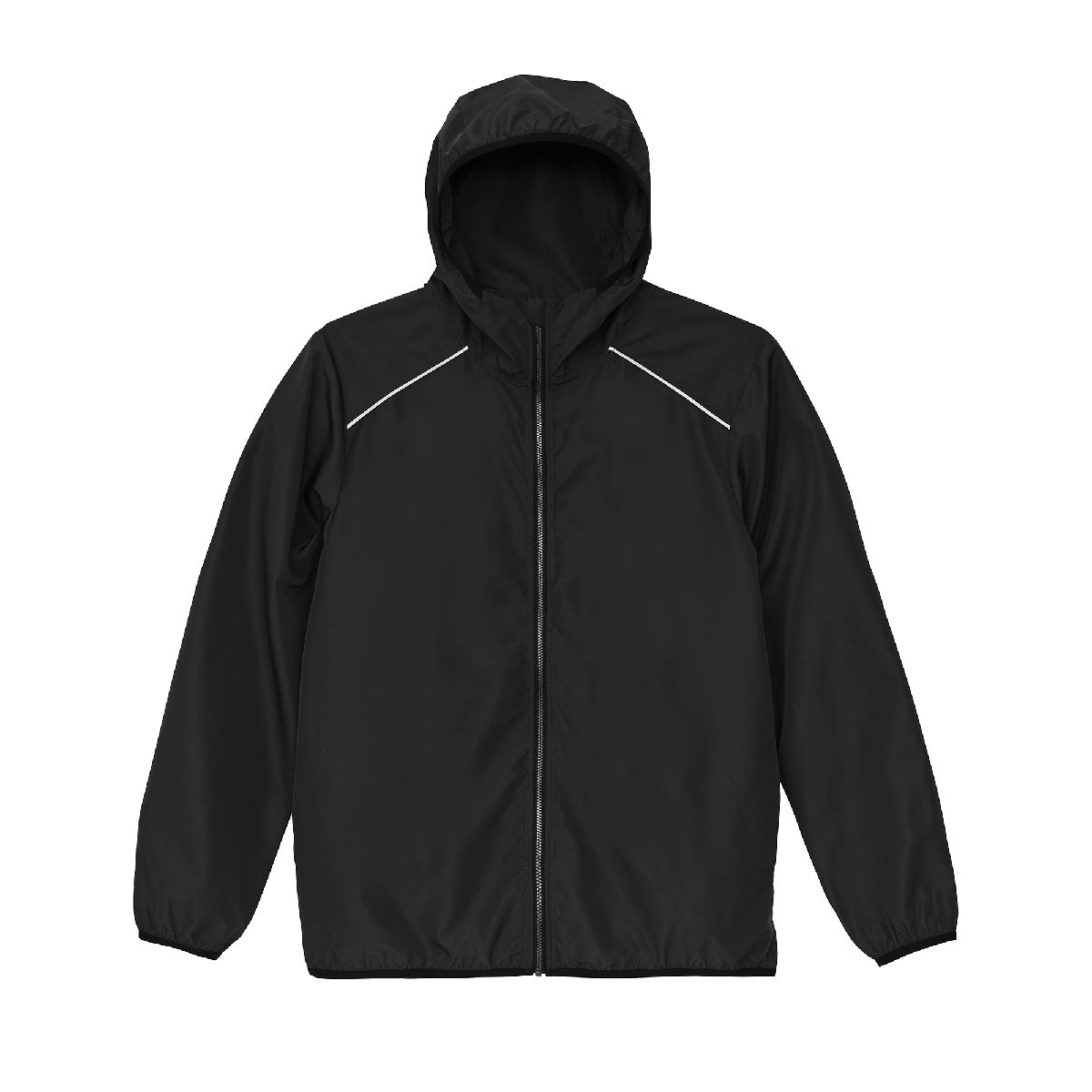 7083 Recycled Polyester FullZip Parka | Lightweight Water-Repellent Hooded Jacket 4 United Athle 7083-01 Black 0002 Size:2XL