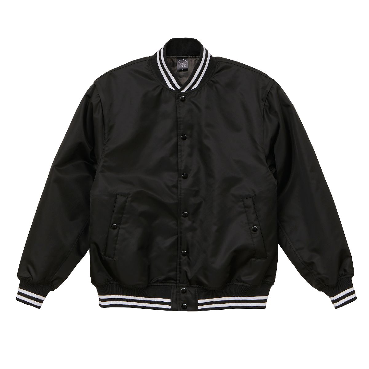 7491 Stadium Jacket with Padding: Trendy Nylon Balloon Silhouette Jacket 2 United Athle 7491-01 Black/White 2001 Size:XL