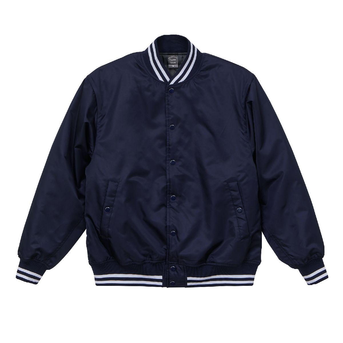 7491 Stadium Jacket with Padding: Trendy Nylon Balloon Silhouette Jacket 1 United Athle 7491-01 Navy/White 4001 Size:XL