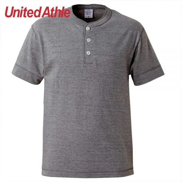 United Athle 5004 5.6oz Adult Cotton Henry Collar T-shirt