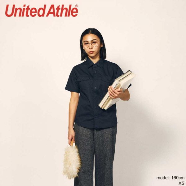 United Athle 1772-01 T/C 短袖口袋工作襯衫