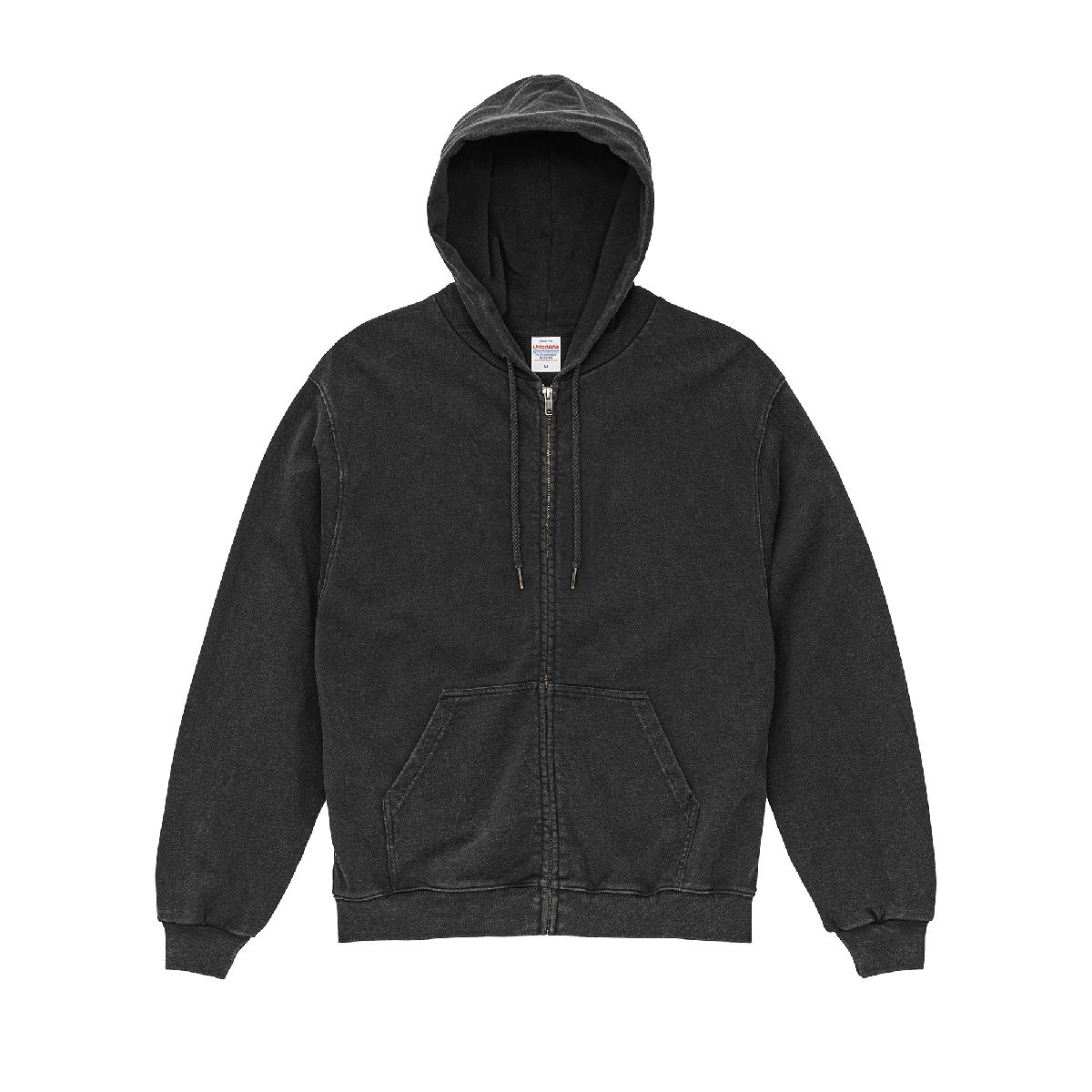 8.8oz Open-End 水洗全棉魚鱗布拉鍊連帽衛衣 9 United Athle 5265-01 Faded Black 0959 Size:XL